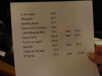 oefen setlistje